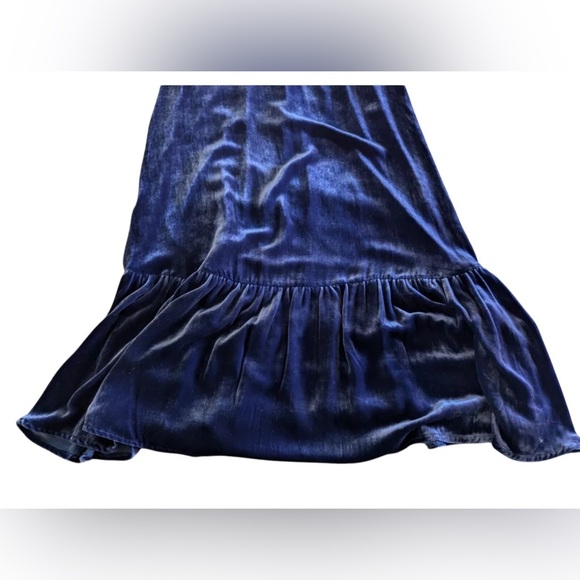 Reformation Suzzane Velvet Blue Dress - Picture 9 of 9